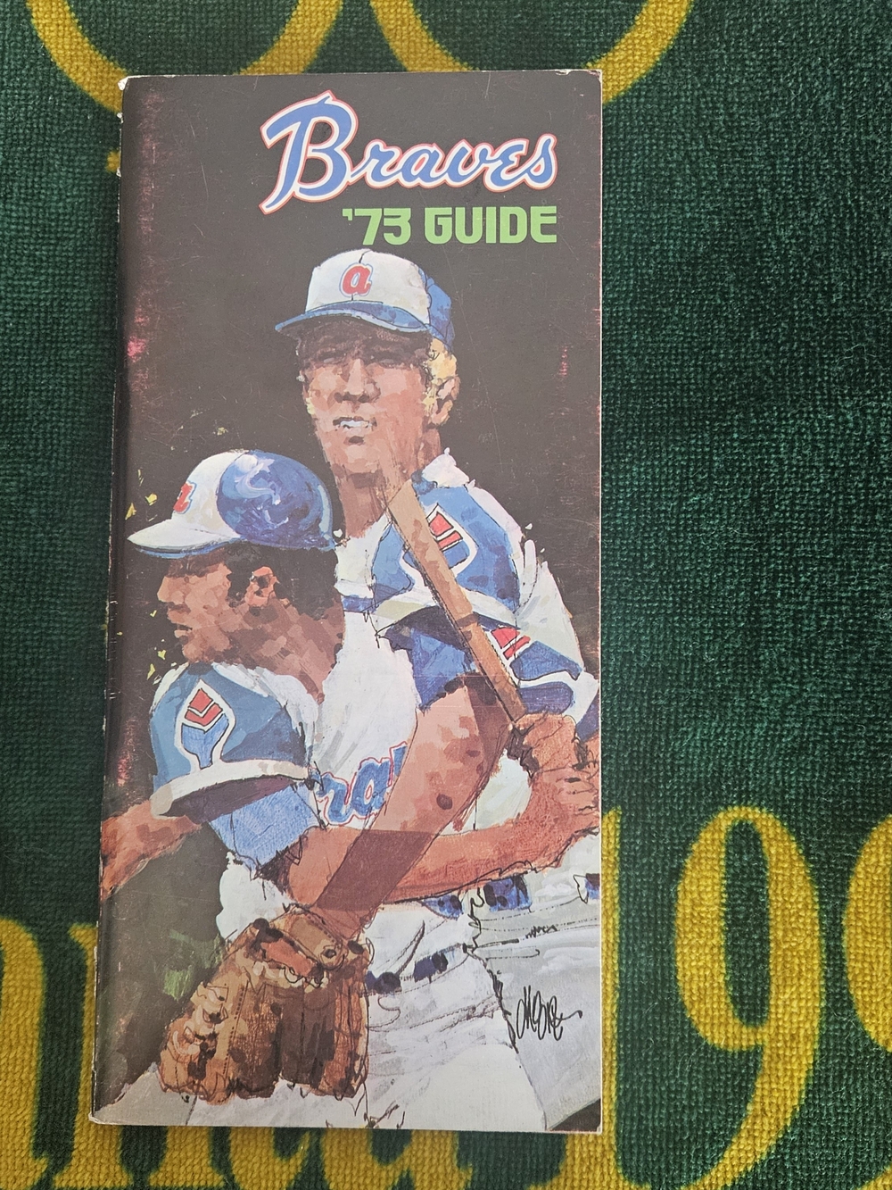 Atlanta Braves '73 TV Radio Guide — Blue and White Team Artwork